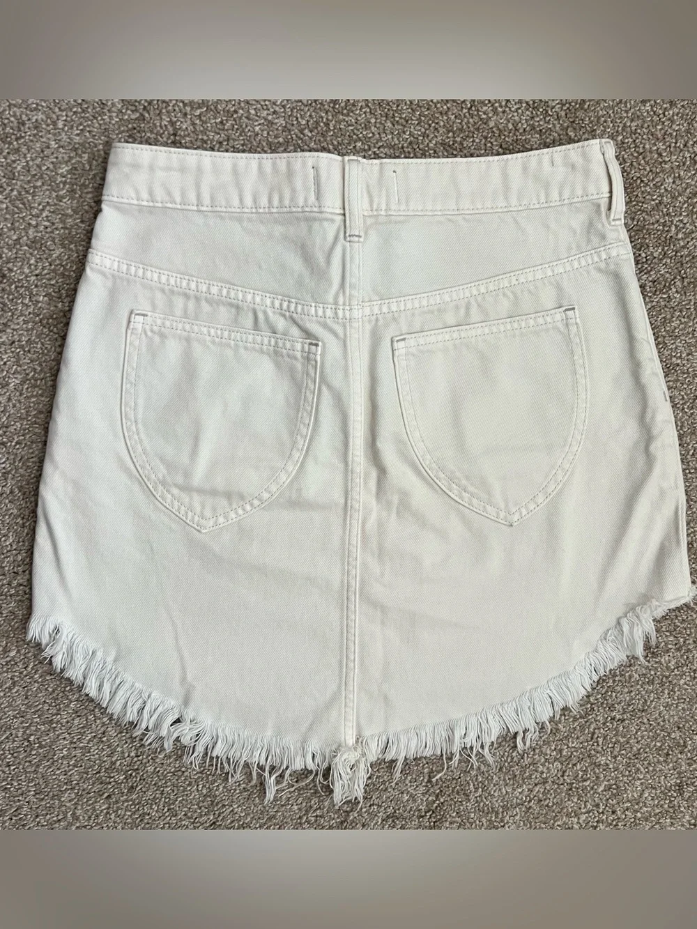 Free People We The Free Bailey Denim Skirt in Coconut Size 26